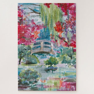 Claude Monet garden pond schilderij Legpuzzel