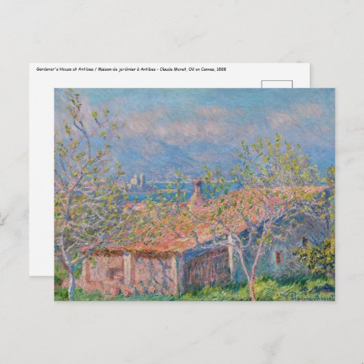 Claude Monet - Gardener's House in Antibes Briefkaart (Voorkant / Achterkant)