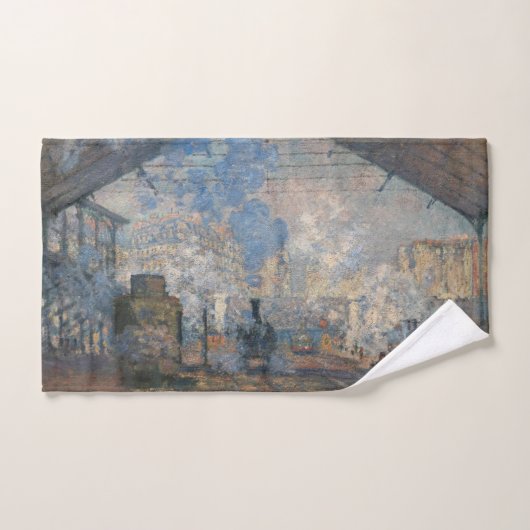 Claude Monet - Gare Saint-Lazare Vue extérieure (Serviette à main)