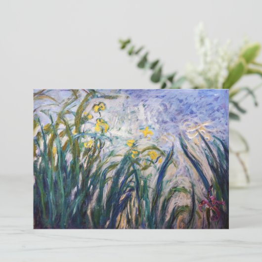 Claude Monet - Geel en Paars Irises Bedankkaart (Staand voorkant)