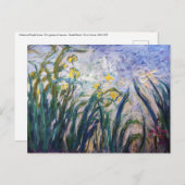 Claude Monet - Geel en Paars Irises Briefkaart (Voorkant / Achterkant)