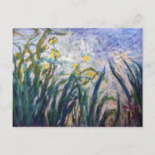 Claude Monet - Geel en Paars Irises Briefkaart (Voorkant)
