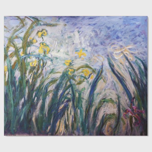 Claude Monet - Geel en Paars Irises Cadeaupapier (Vlak)