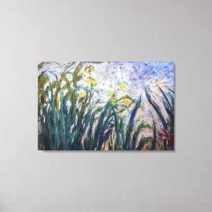 Claude Monet - Geel en Paars Irises Canvas Afdruk