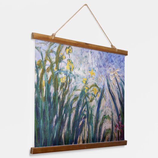 Claude Monet - Geel en Paars Irises Hangend Wandkleed (Gebogen)