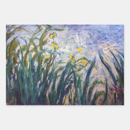 Claude Monet - Geel en Paars Irises Inpakpapier Vel (Voorkant 2)