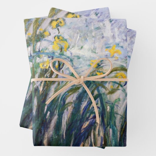 Claude Monet - Geel en Paars Irises Inpakpapier Vel (In situ)