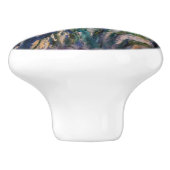 Claude Monet - Geel en Paars Irises Keramische Knop (Zijkant)