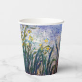 Claude Monet - Geel en Paars Irises Papieren Bekers (Achterkant)