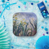 Claude Monet - Geel en Paars Irises Papieren Bordje (Feest)