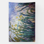 Claude Monet - Geel en Paars Irises Spandoek (Verticaal)