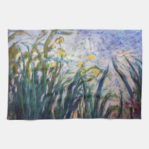 Claude Monet - Geel en Paars Irises Theedoek
