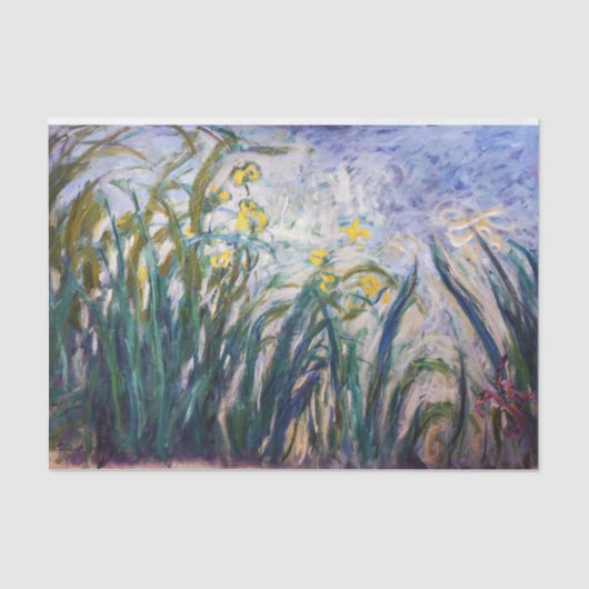 Claude Monet - Geel en Paars Irises Tissuepapier (Voorkant)