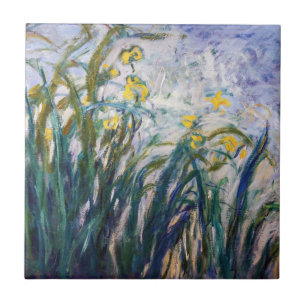 Claude Monet - Gele en Paarse Irissen Tegeltje