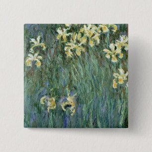 Claude Monet   Gele Iers Vierkante Button 5,1 Cm