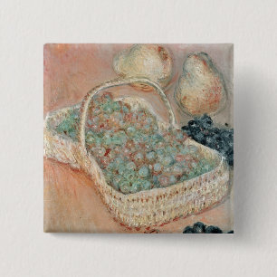 Claude Monet Graankorf 1884 Vierkante Button 5,1 Cm
