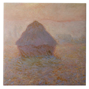 Claude Monet   Grainstack, zon in de mist Tegeltje