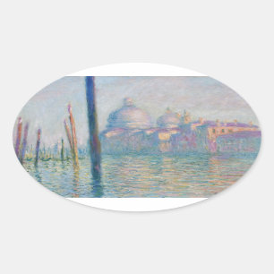 Claude Monet Grand Canal Venice Italië Reis Ovale Sticker