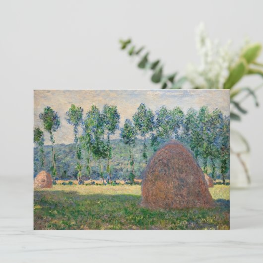 Claude Monet - Haystacks bij Giverny Kaart (Staand voorkant)
