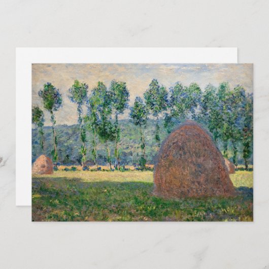 Claude Monet - Haystacks bij Giverny Kaart (Voorkant / Achterkant)