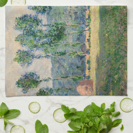 Claude Monet - Haystacks bij Giverny Theedoek (Gevouwen)