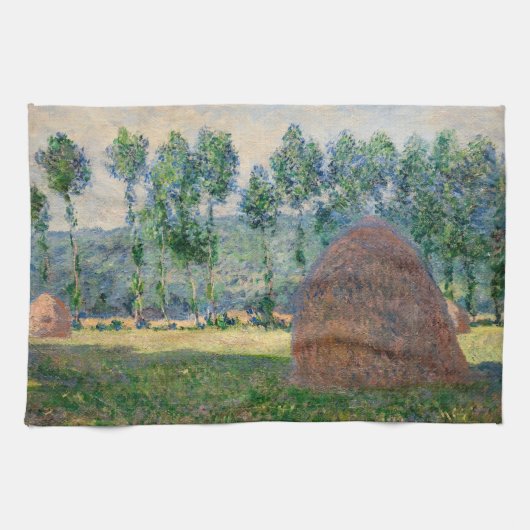 Claude Monet - Haystacks bij Giverny Theedoek (Horizontaal)