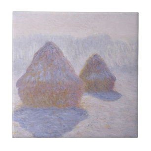 Claude Monet Haystacks-effect van sneeuw en zon Tegeltje