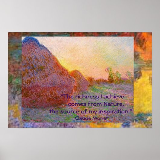 Claude Monet Haystacks Poster (Voorkant)