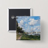 Claude Monet - Het bekken in Argenteuil Vierkante Button 5,1 Cm (Voorkant /achterkant)