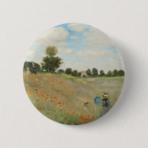 Claude Monet Het klaprozenveld bij Argenteuil Kuns Ronde Button 5,7 Cm
