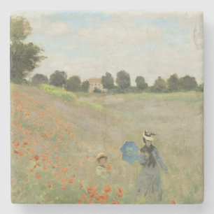 Claude Monet Het klaprozenveld bij Argenteuil Kuns Stenen Onderzetter