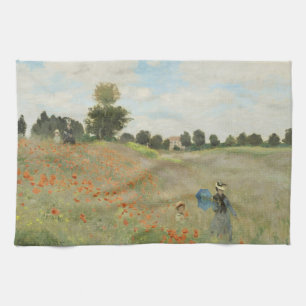 Claude Monet Het klaprozenveld bij Argenteuil Kuns Theedoek