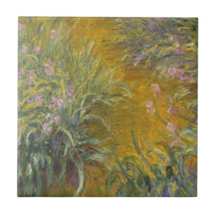Claude Monet Het pad door de IRIES Tegeltje