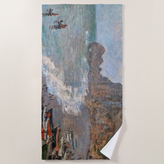 Claude Monet - Het strand bij Etretat Strandlaken (Voorkant)