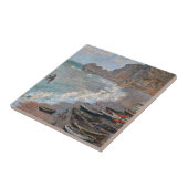 Claude Monet - Het strand bij Etretat Tegeltje (Zijkant)