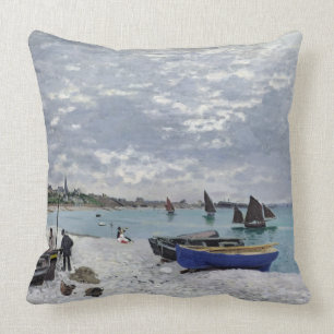 Claude Monet Het strand bij Sainte-Adresse Kussen