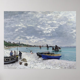 Claude Monet Het strand bij Sainte-Adresse Poster