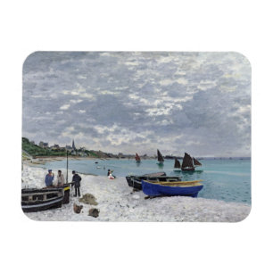 Claude Monet   het Strand in sainte-Adresse Magneet