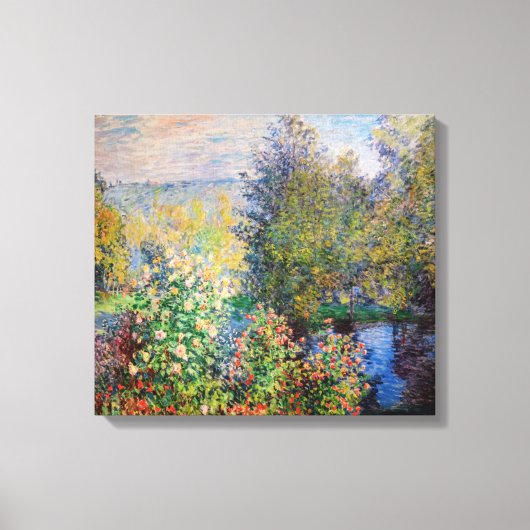 Claude Monet - Hoek van de tuin in Montgeron Canvas Afdruk (Voorkant)