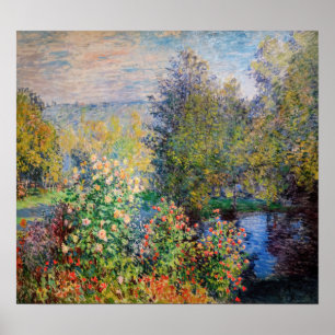 Claude Monet - Hoek van de tuin in Montgeron Poster