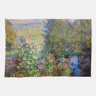 Claude Monet - Hoek van de tuin in Montgeron Theedoek