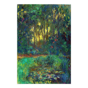 Claude Monet - Hoek van een vijver met waterlelies Foto Afdruk