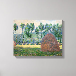 Claude Monet - Hooibergen bij Giverny Canvas Afdruk