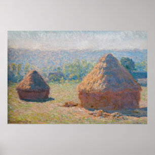 Claude Monet - Hooibergen, einde van de zomer Poster