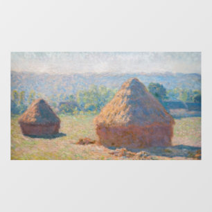 Claude Monet - Hooibergen, einde van de zomer Raamsticker