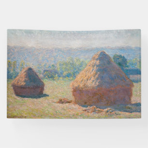 Claude Monet - Hooibergen, einde van de zomer Spandoek