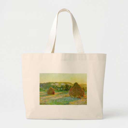 Claude Monet // hooibergen Grote Tote Bag (Voorkant)