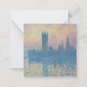 Claude Monet Houses of Parliament Zonsondergang Notitiekaartje