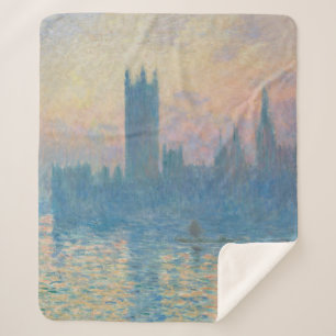 Claude Monet Houses of Parliament Zonsondergang Sherpa Deken