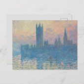 Claude Monet Huizen van het Parlement Zonsondergan Briefkaart (Voorkant / Achterkant)